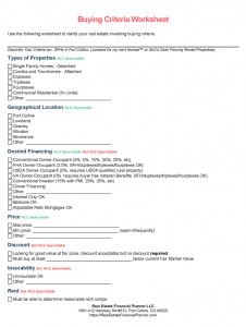 Buying Criteria Worksheet